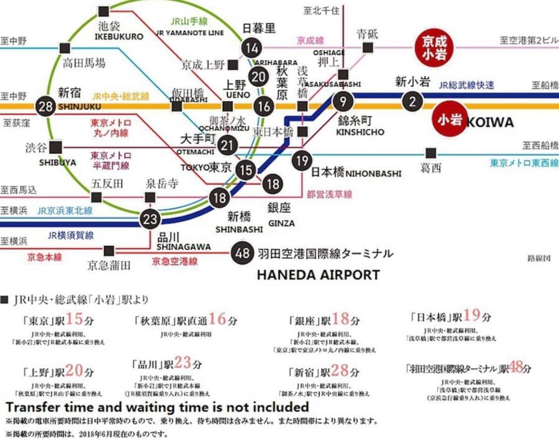 一棟貸切宿, Harmonia東京小岩 6名max,Wifi有,秋葉原16分新宿33分,ディズニー電車48分, 駐車場ありません طوكيو المظهر الخارجي الصورة